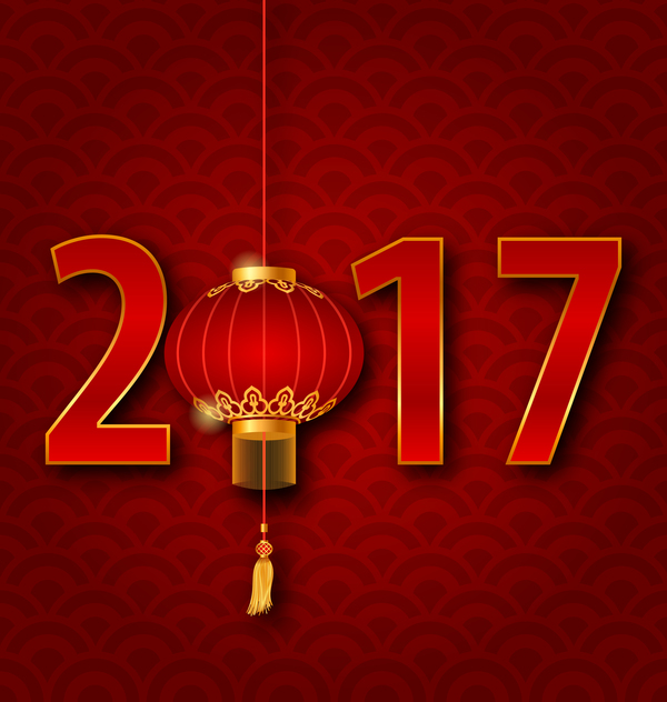 Laterne mit chinesischem Neujahr rotem Hintergrundvektor 03  