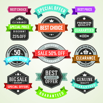 Different sale label vector set 04  