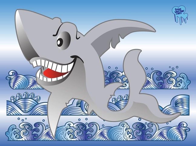 free vector Cartoon Shark  