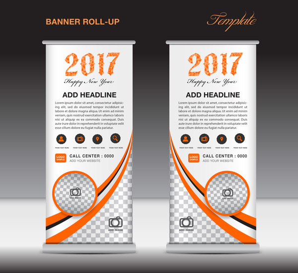 2017 banner Roll up flyer staan template vector 06  