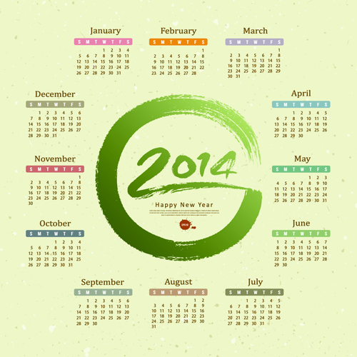 Calendar 2014 design vector 02  