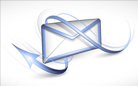 Flèche abstraite avec le vecteur d’iocn d’email  