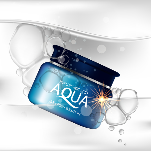 Aqua cosmétique publicité vecteur matériel 01  