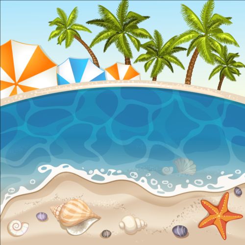 Beach with sea and summer holiday background 08  