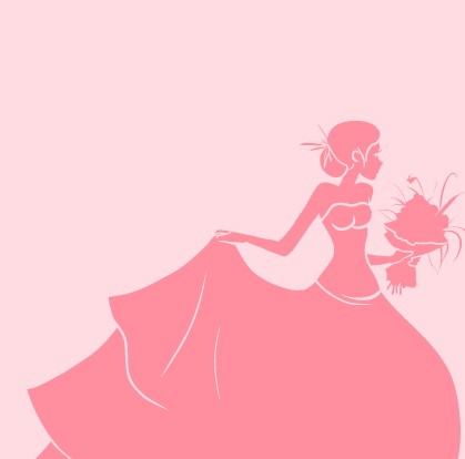 Beautiful bride design vector silhouette 01  