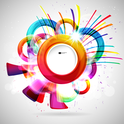 Bright colored round abstract background 03  