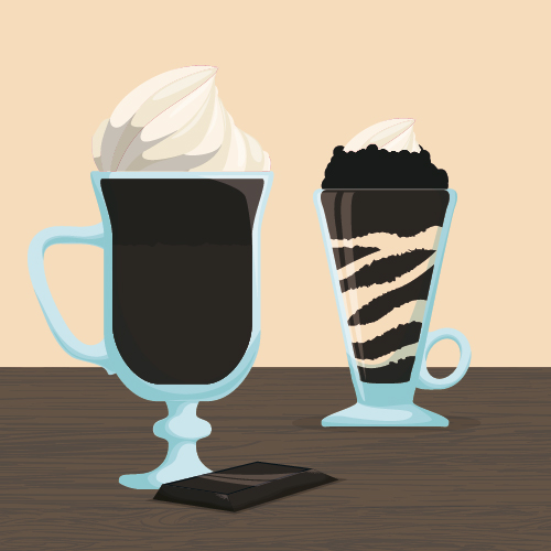 Chocolate ice cream vintage cards vectors set 08  