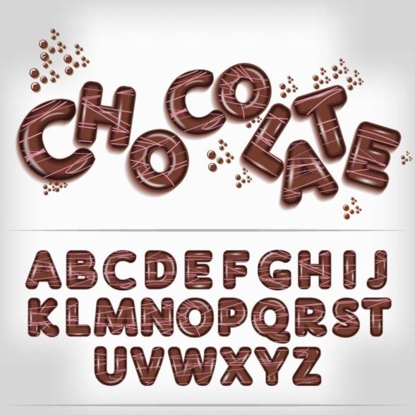 Chocolate letters fonts vector  