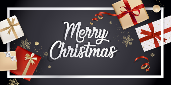 ギフトボックスデザインのベクトル01とクリスマス黒の背景  