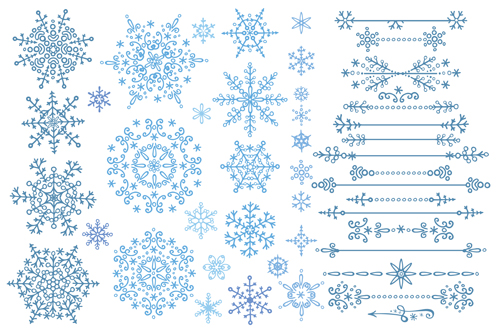 Christmas snowflake ornaments elements vector 02  