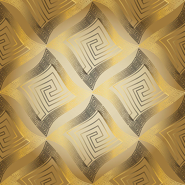 古典的な黄金のシームレスなパターン ベクトル 04  