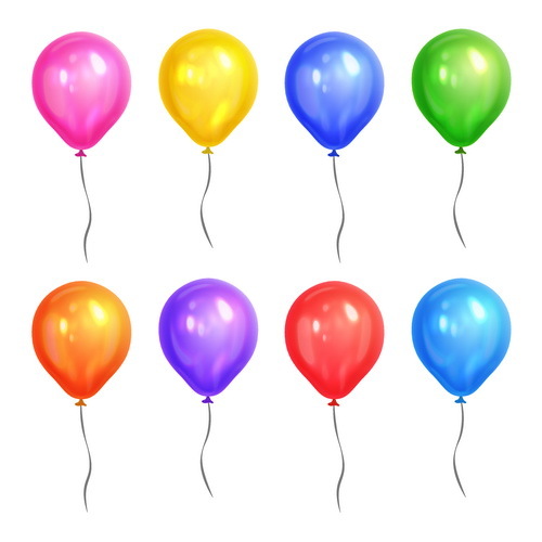 Colored balloon illustration vector set 02  