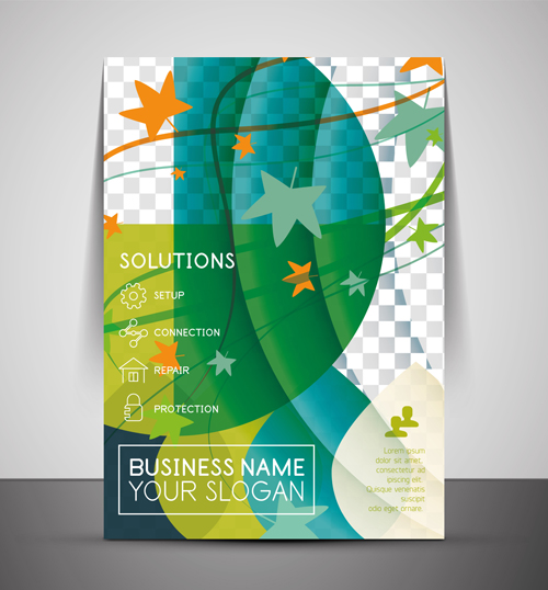 Corporate flyer cover set vector illustration 06  