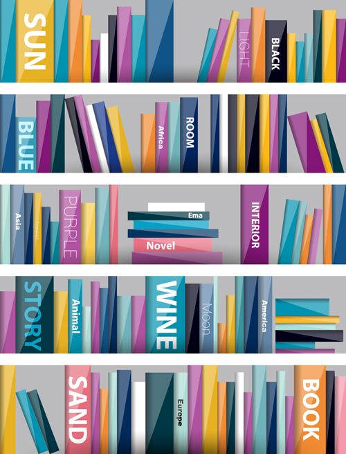 Creative book shelf vector design 02  