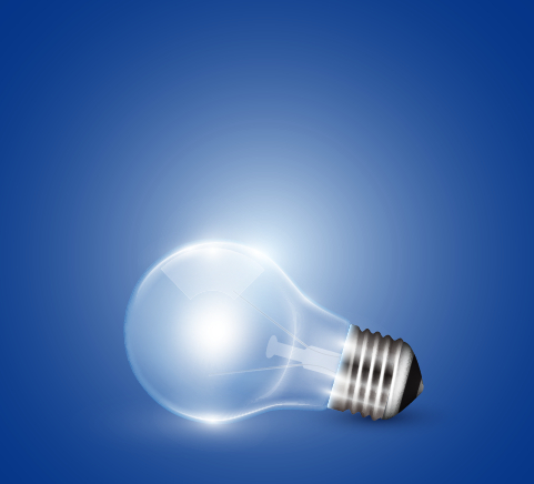 Creative light bulb and blue background vector graphics 03  