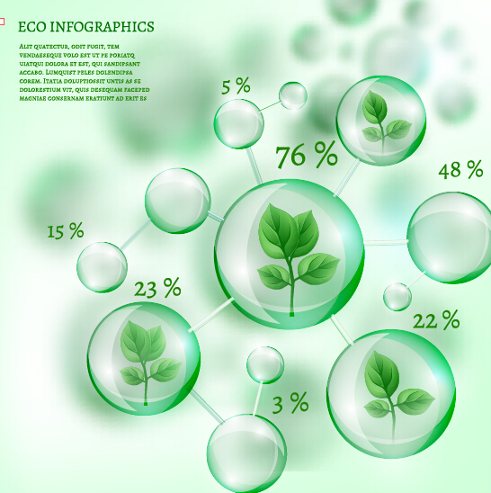 Eco Infographics with bubble vectors 08  