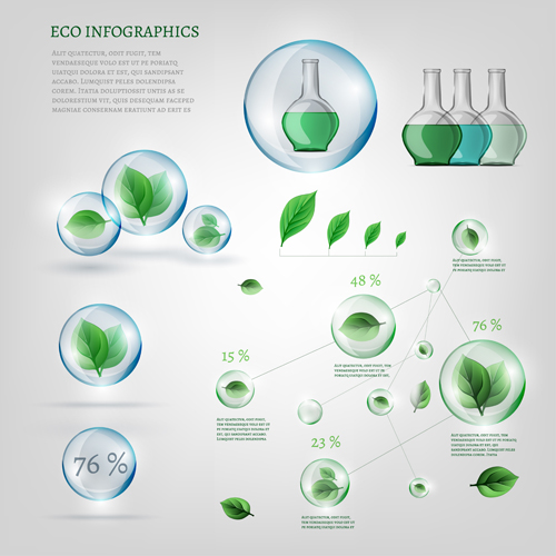 Eco infographics elements vectors graphics 03  