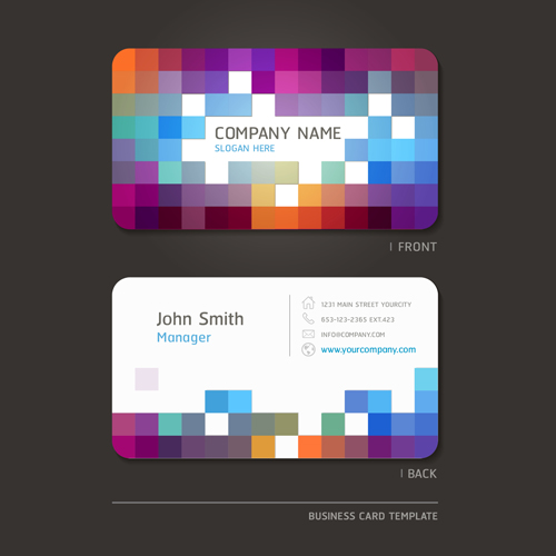 Excellent modern business card vector material 01  