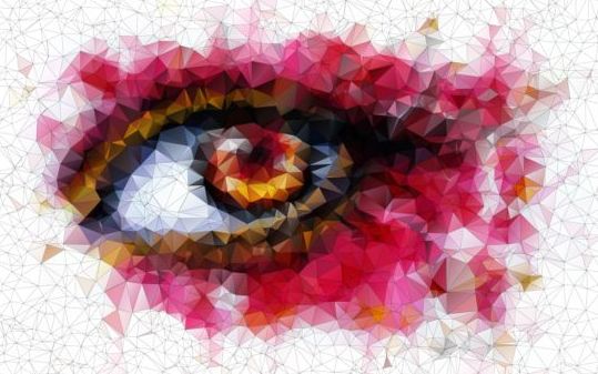 Eye with geometric shapes background vector 09  