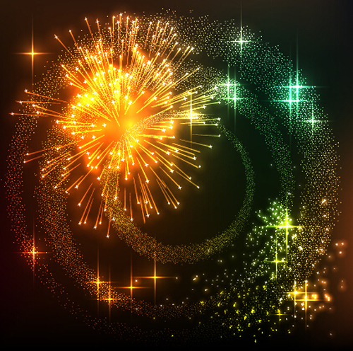 Fireworks effect festival vectores design 02  