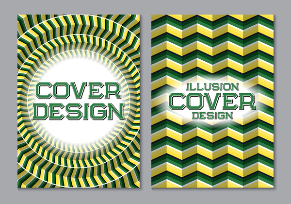 Flyer und Broschüre Abdeckung Illusion Design Vektor 06  