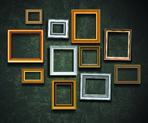 Vintage Frame on the wall vector 01  