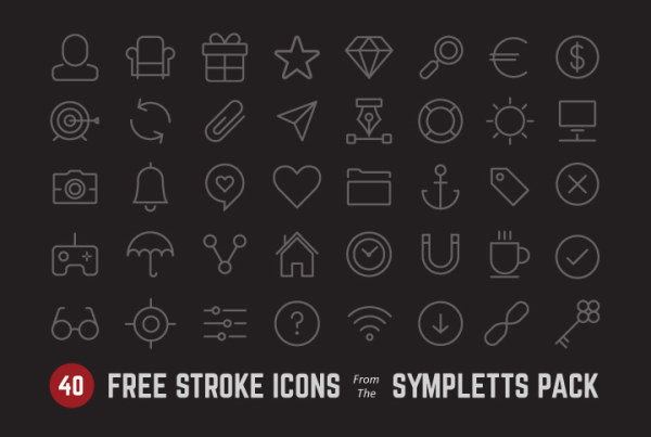 Free 40 Kind black line icons vector  