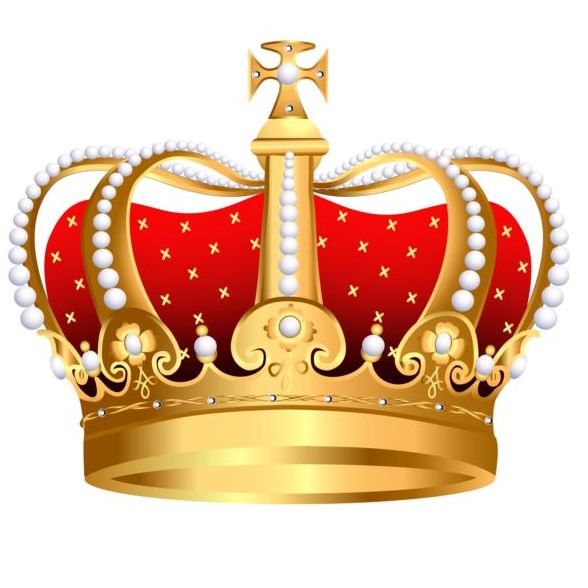 Golden with red crown illustration vector 02  