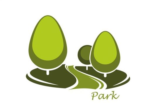 Зеленый парк логотип векторов набор 15  