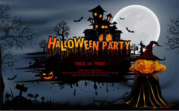 Halloween-Party Hintergrund Vektor Material 01  