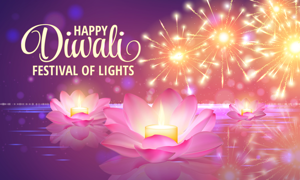 Joyeux diwali avec festival de vecteur de fond clair 07  
