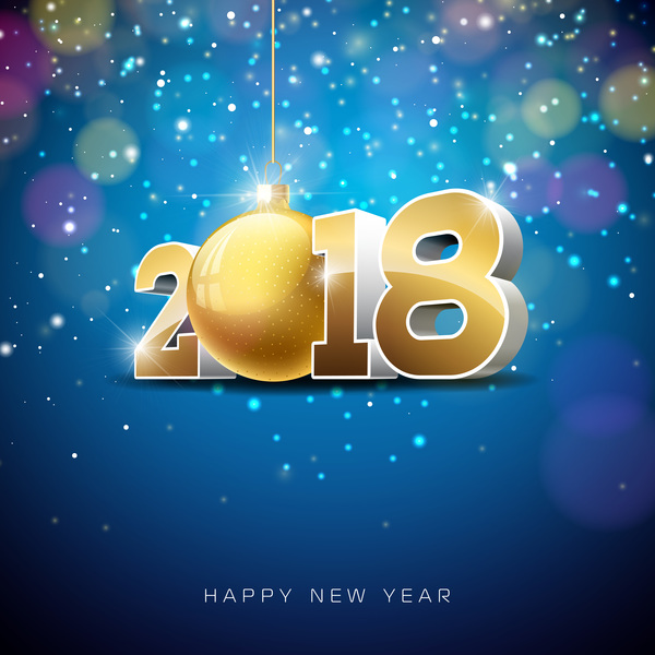 Bonne année 2018 matériaux vecteurs de fond  