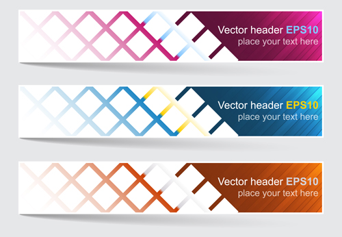 Header banners modern design vectors 05  