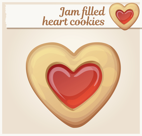 詰まった心臓のクッキーベクトル  