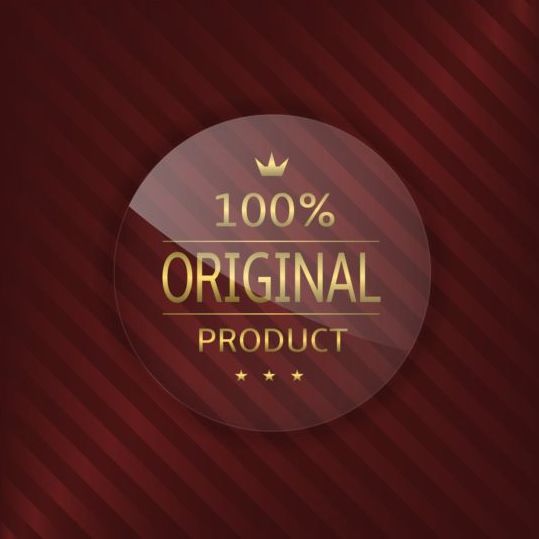 Luxus-Glas-Label mit rotem Hintergrundvektor 16  