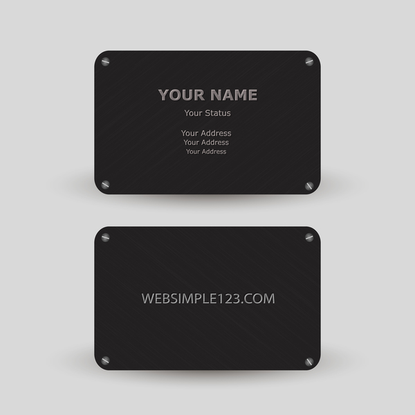 Metal business card template vector 01  