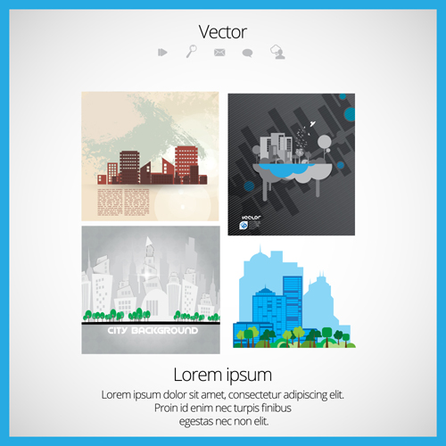 Modern Urban Landscapes set vectors 04  