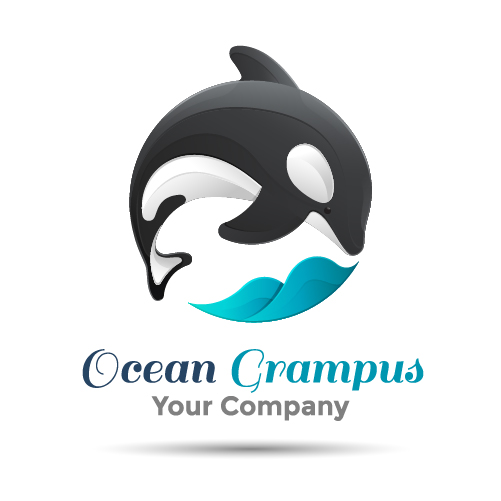Вектор дизайна логотипа Ocean Грампус  