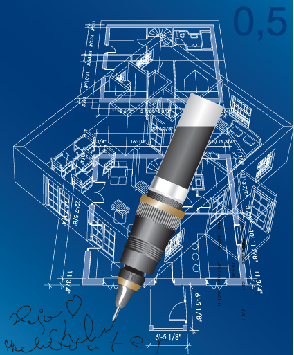 Set of Plans and construction project design vector material 03  