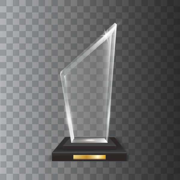 Trophée en verre acrylique Polygon vecteur de prix 02  