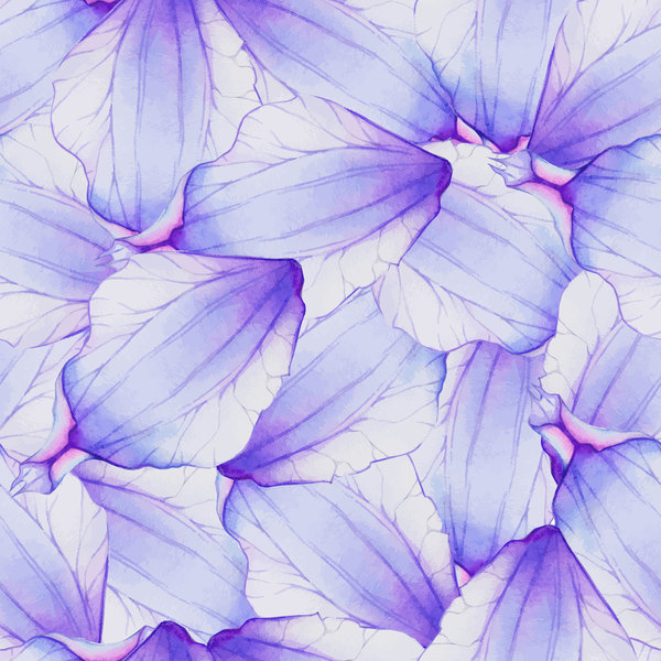 Purpurroter Aquarellblumenblumenblatt-Mustervektor 02  