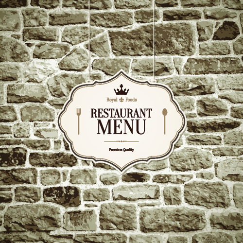 Restaurant royal food menu cover vector 02  