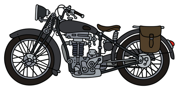Rtero motorcycle drawing vectors material 08  