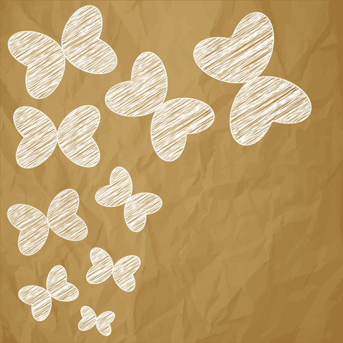 Scribble with brown paper background vector 01  