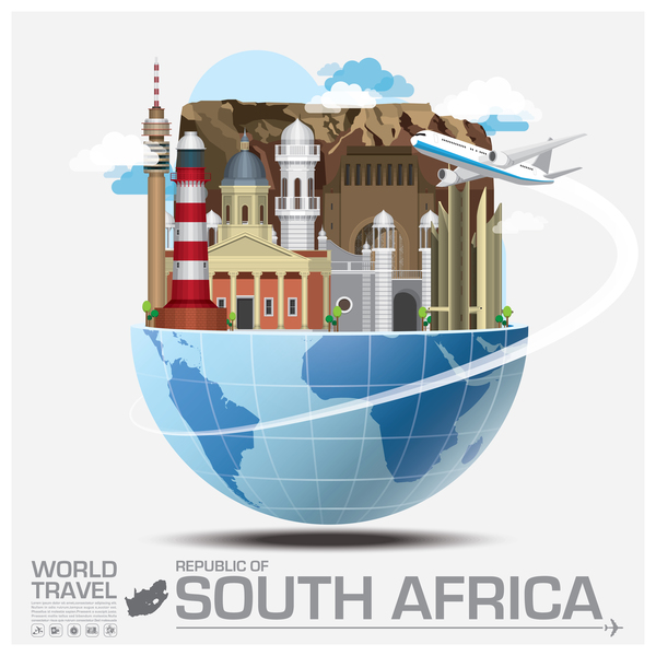 Modello di vettore di viaggio Sud Africa  