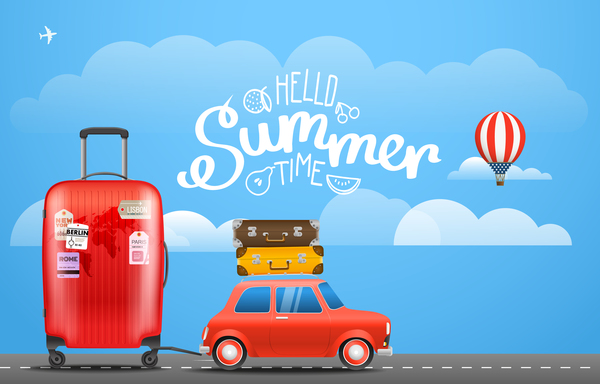 Summer time vacation travel design vector  