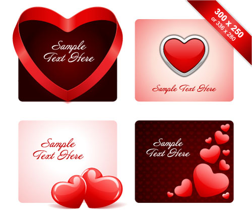 Valentines day gift cards vectors material 02  