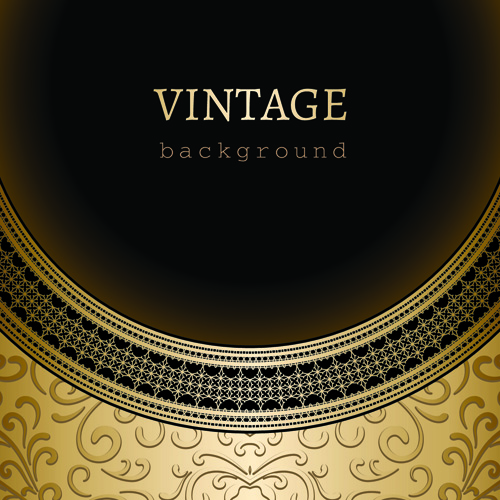 Vintage Golden Backgrounds vector 03  
