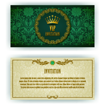 luxurious Vip invitation cards vector 04  