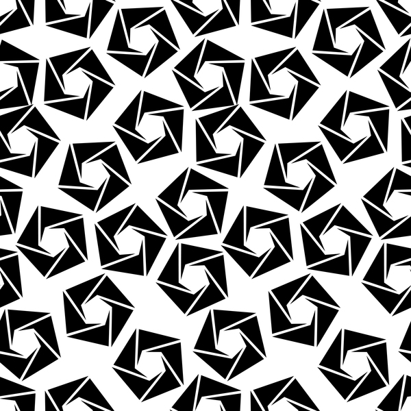 黒のジオメトリベクトルシームレスパターン02白  